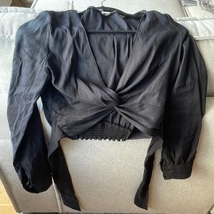 Zara black long sleeve top. Medium.